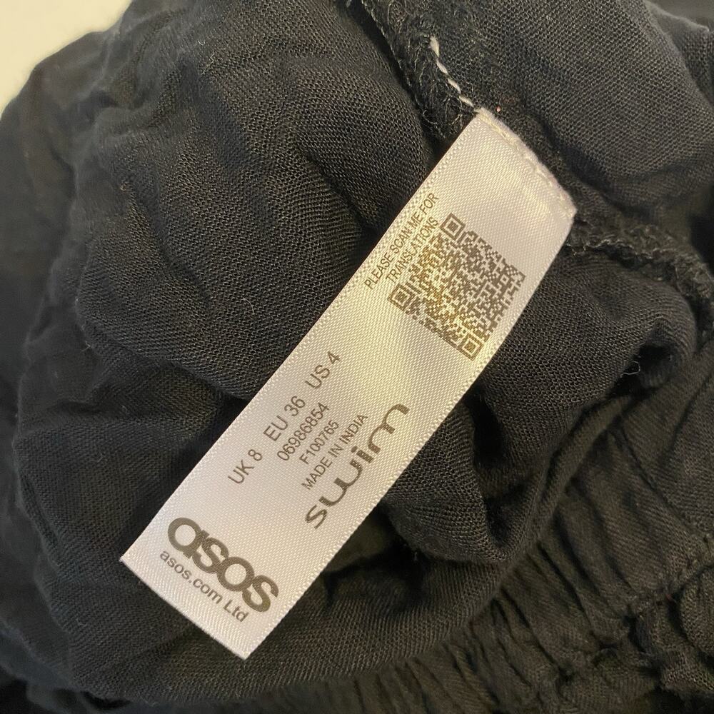 ASOS Swim CoverUp MaxiDress Black Lightweight Cut Out Sexy Feminine Beachy 4/S - Picture 7 of 8